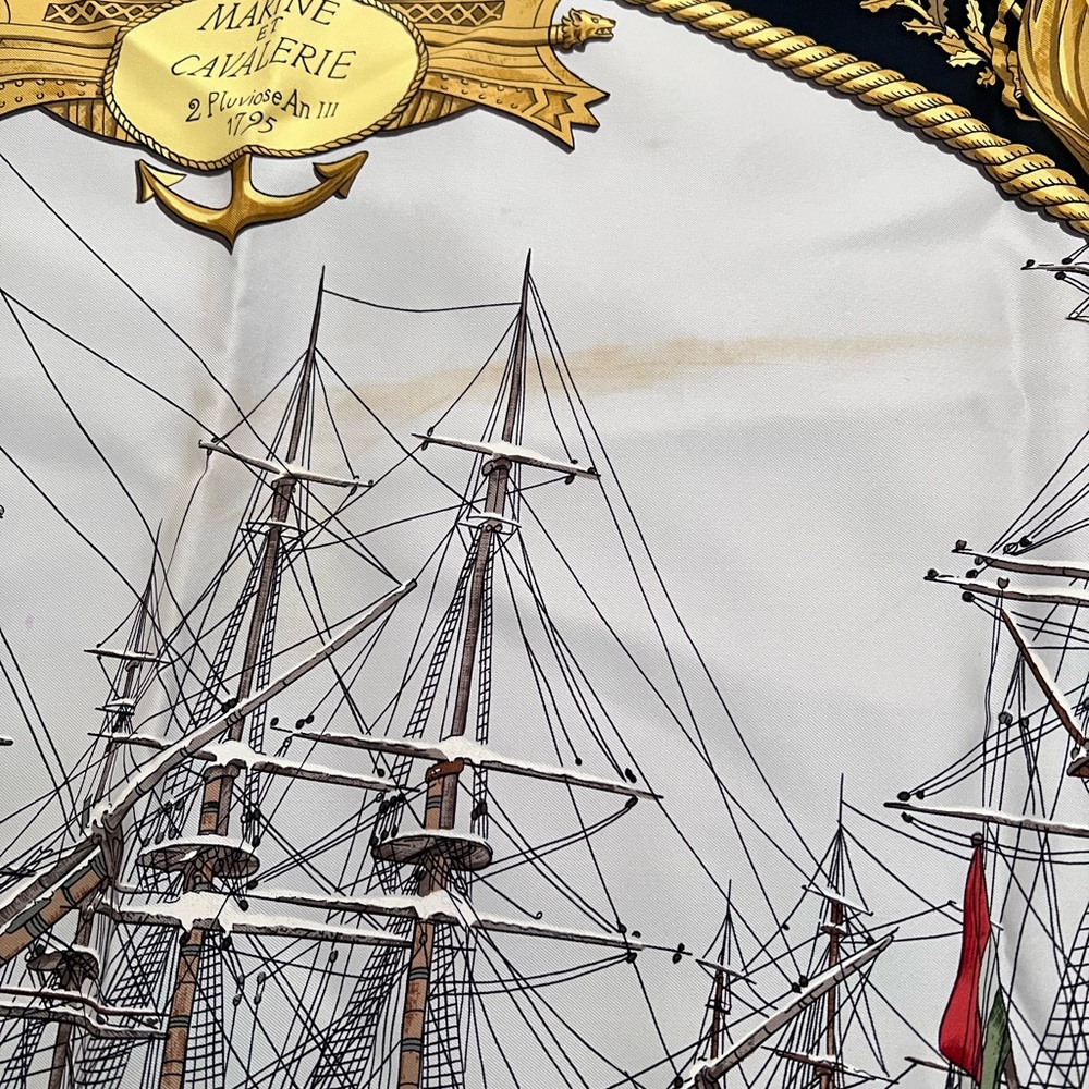 Hermès Paris “Marine et Cavalerie” Silk Scarf - Picture 9 of 10